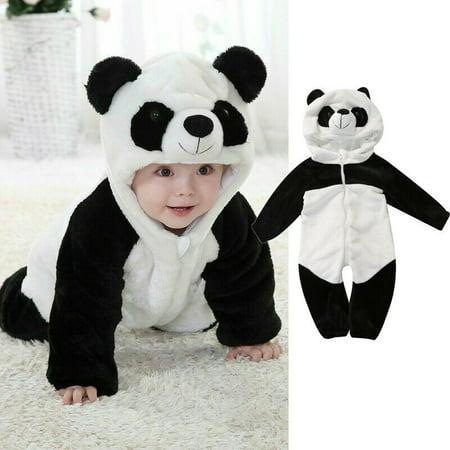 New Baby Animal Costume Panda Climbing Pajamas Romper Jumpsuit Coverall Winter warm coveralls baby rompers winter costume