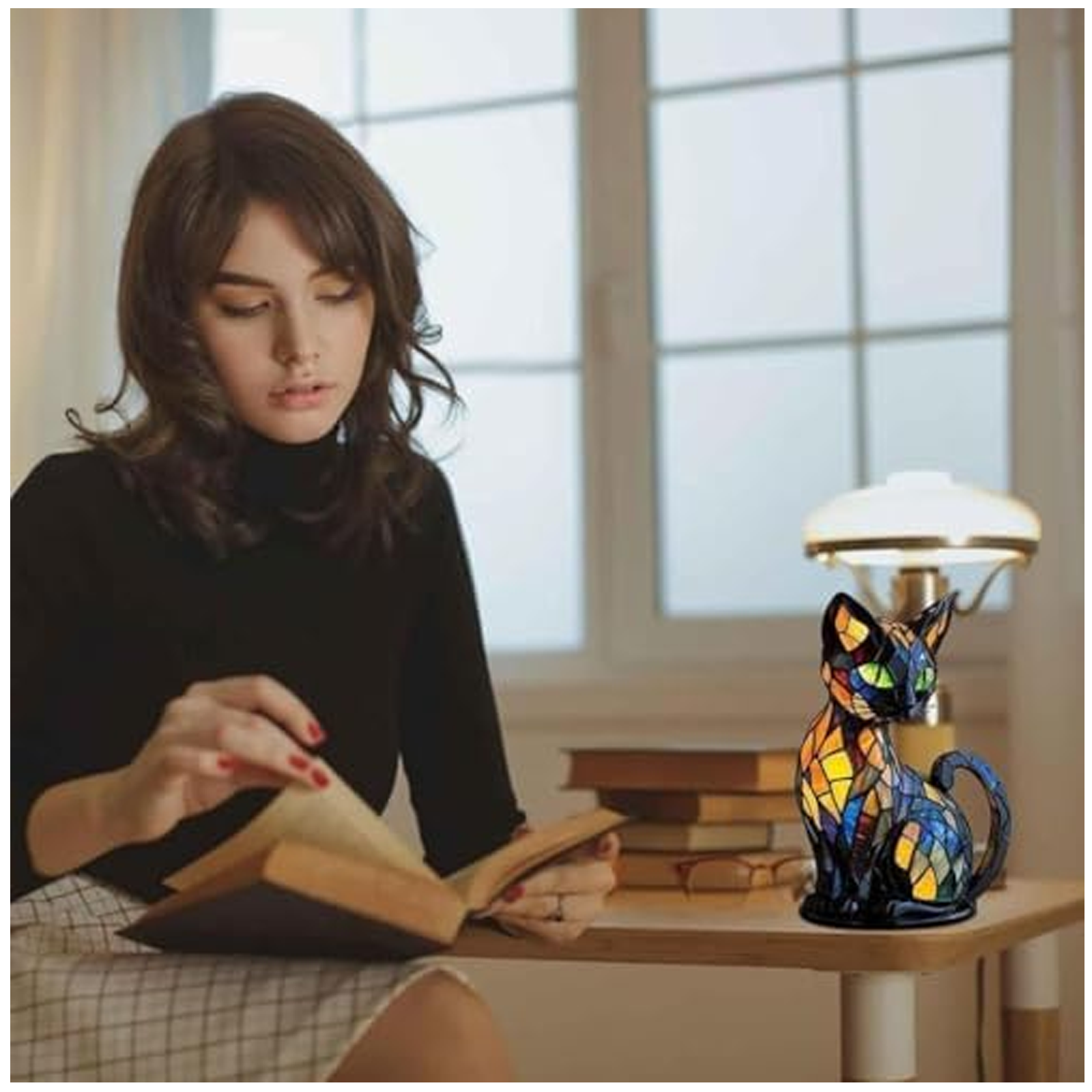 GITpooo Stained Glass Lamp,Dog Lamps Stained Glass Lamp,Cute Pet Dogs Themed LED Table Lamps,Stained Resin Tabletop Night Light,Dachshund Schnauzer Corgi Pug Boxer Dog