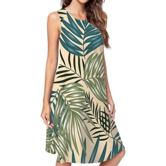 Vintage Hawaiian Aloha Graphic Spring Summer Dresses For Women Fashion Dress Casual Sleeveless Loose Sundress With Pockets