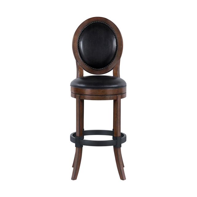 Home Fare Overland Fabric Upholstered Swivel Barstool in Brown
