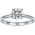 thumbnail image 3 of Anillo de compromiso con solitario de moissanita para mujer, anillos de compromiso para mujer, anillos de promesa de moissanita, 1 quilates, color D, claridad VVS1, alianza de boda de plata de ley 925, 3 of 5