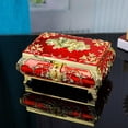 thumbnail image 6 of Golden and Red Trinket Box Floral Engraved Treasure Organizer Anniversaries Gift S, 6 of 8