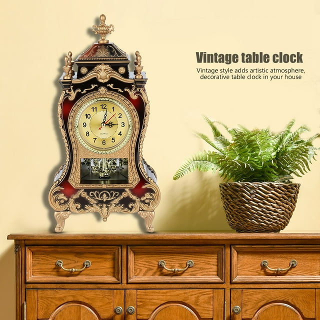 Nikou Table Clock - Plastic Table Clock Vintage Style Alarm Clock Antique Desk Alarm Clocks for Home Hotel Decorative (??)