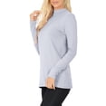 thumbnail image 2 of Womens Long Sleeve Cotton Mock Neck Turtleneck Top, 2 of 3