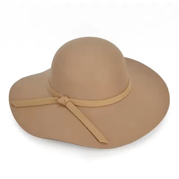 DOPI Stylish Hats Fashion Women Ladies Floppy Wide Bri M Wool Bowler Beach Hat Sun Cap Summer