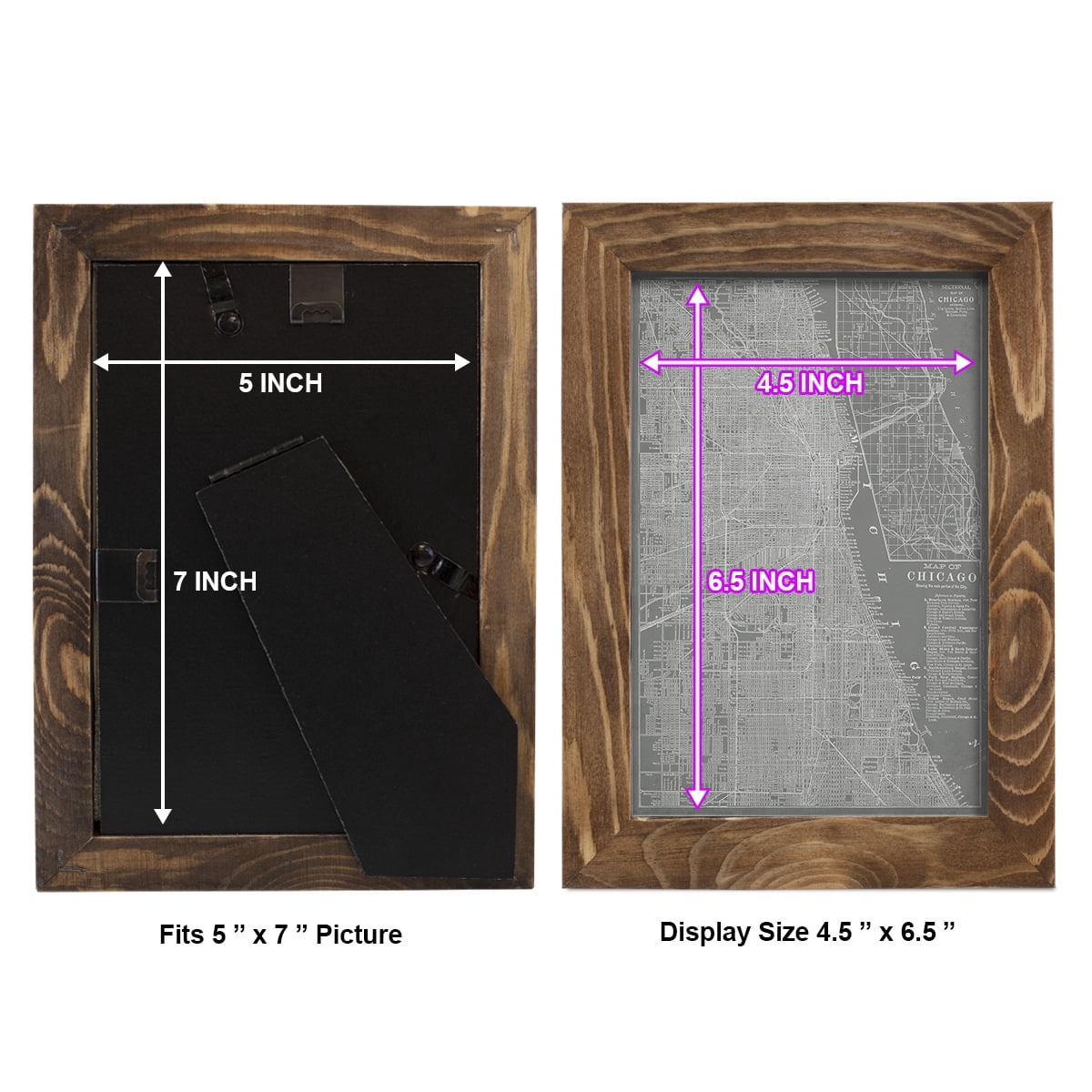 City Map of Chicago -Framed Print w/glass-Walnut