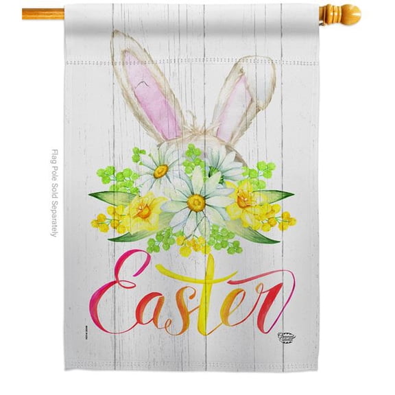 Ornament Collection H192406-BO 28 x 40 in. Floral Easter House Flag with Spring Double-Sided Decorative Vertical Decoration Banner Garden Yard Gift