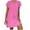 Pink, variant on CHGBMOK Womens Plus Size Dresses Loose V-Neck Summer Solid Short Sleeve Cotton And Linen Dress
