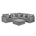 thumbnail image 5 of Amira Gray Fabric Reversible Sectional Sofa with USB Console and Ottoman, 5 of 5