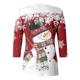 thumbnail image 5 of WEAIXIMIUNG T-Shirt de Noël Imprimé Col Rond Manches 3/4 Décontracté pour Femmes Saint-Valentin, 5 of 5