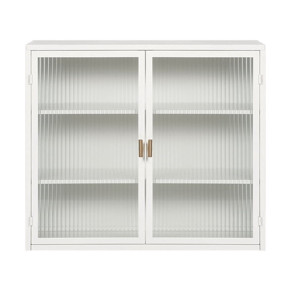 27.56" Wall Cabinet with Featuring Three-tier Storage, White