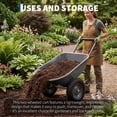 thumbnail image 6 of Kicctian Heavy Duty Dual Wheel Garden Cart – 600 lb Capacity, 4 Cu Ft Tub – Utility Hand Trolley for Lawn, Yard & Outdoor Work, Gray, 6 of 7