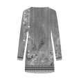 thumbnail image 4 of DYMADE Women Retro V-Neck Long Sleeve Casual Pullover T-Shirt Dress, 4 of 4