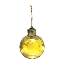 hulanddfd Christmas Tree Ornament -Hanging Clearss Glass Balls with Hydrangeas, Removable Top Clearss Hanging Ornaments Ball Glowing Christmas Balls Christmas Decorations for Xmas Tree Yellow