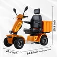 thumbnail image 3 of QEEKA Mobility Scooters for Adults & Seniors,1000W Heavy Duty All Terrain Handicap Scooter,500 LB Capacity 33 Miles Long Range with 3-Speed Control，Orange, 3 of 10