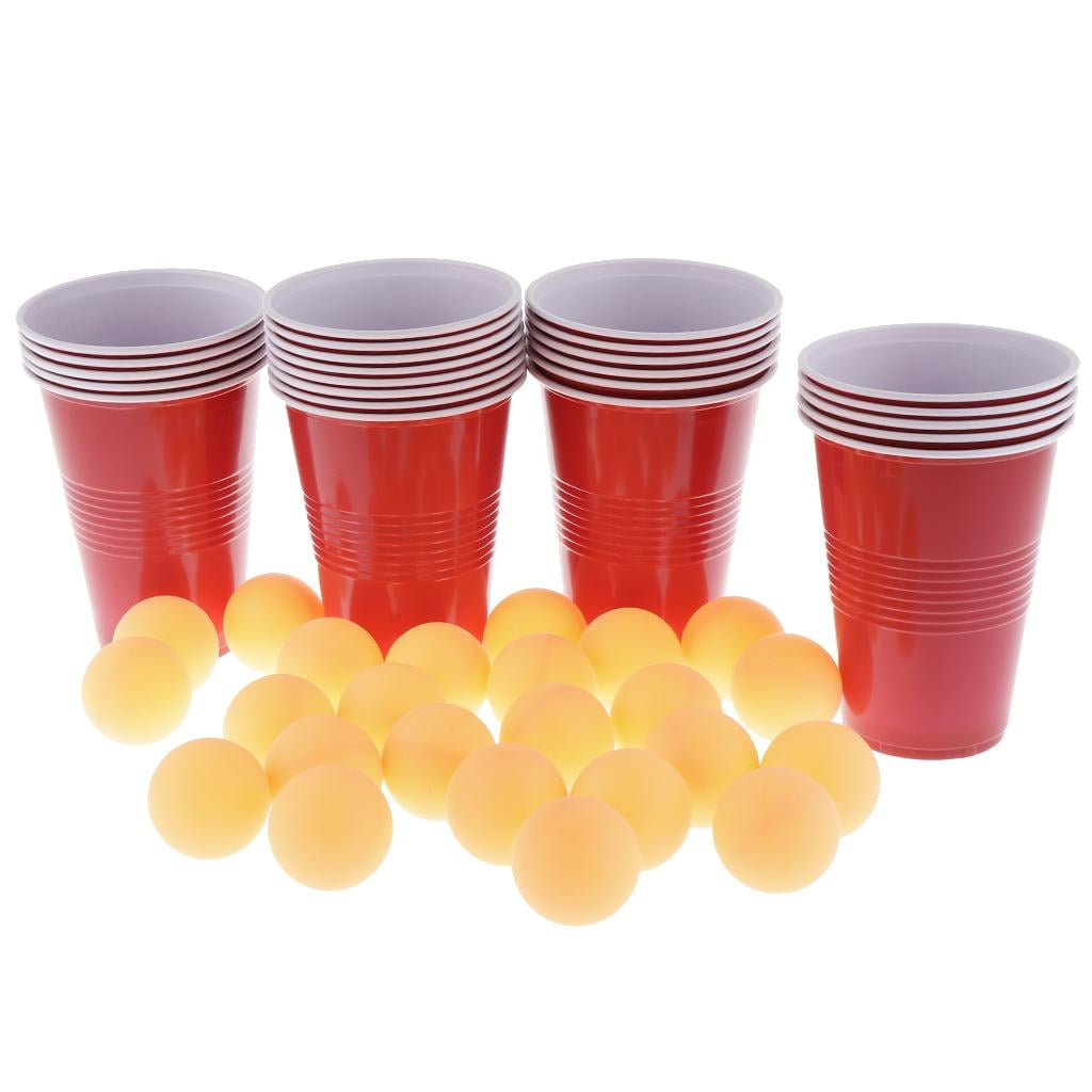 Fun Holiday College Party Wine Tool Beer Pong 24 Cups 24  Pong Balls 