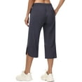 thumbnail image 2 of Xidunhg Women's Capri Pants Wide Leg Plus Size Lightweight Quick Dry Casual Summer Sweatpants Hiking Walking Darkgrey L, 2 of 10