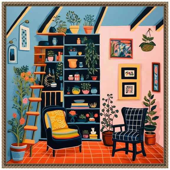 Amanti Art Simplistic Delights V Framed Canvas Wall Art Print