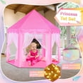 thumbnail image 2 of Tienda de campaña Princess Senodeer con alfombra arcoíris y luces de estrellas, 2 of 7