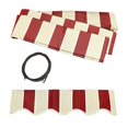 thumbnail image 1 of Remplacement de Tissu de Store Rétractable FAB12X10MSTRED19 12 x 10 Pieds Couleur Rouge Multi-Rayures, 1 of 1