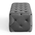 thumbnail image 3 of Tufted Accent Chair Bench, Velvet, Grey Gray, Modern Contemporary Urban Design, Living Lounge Room Hotel Lobby Hospitality, 3 of 10