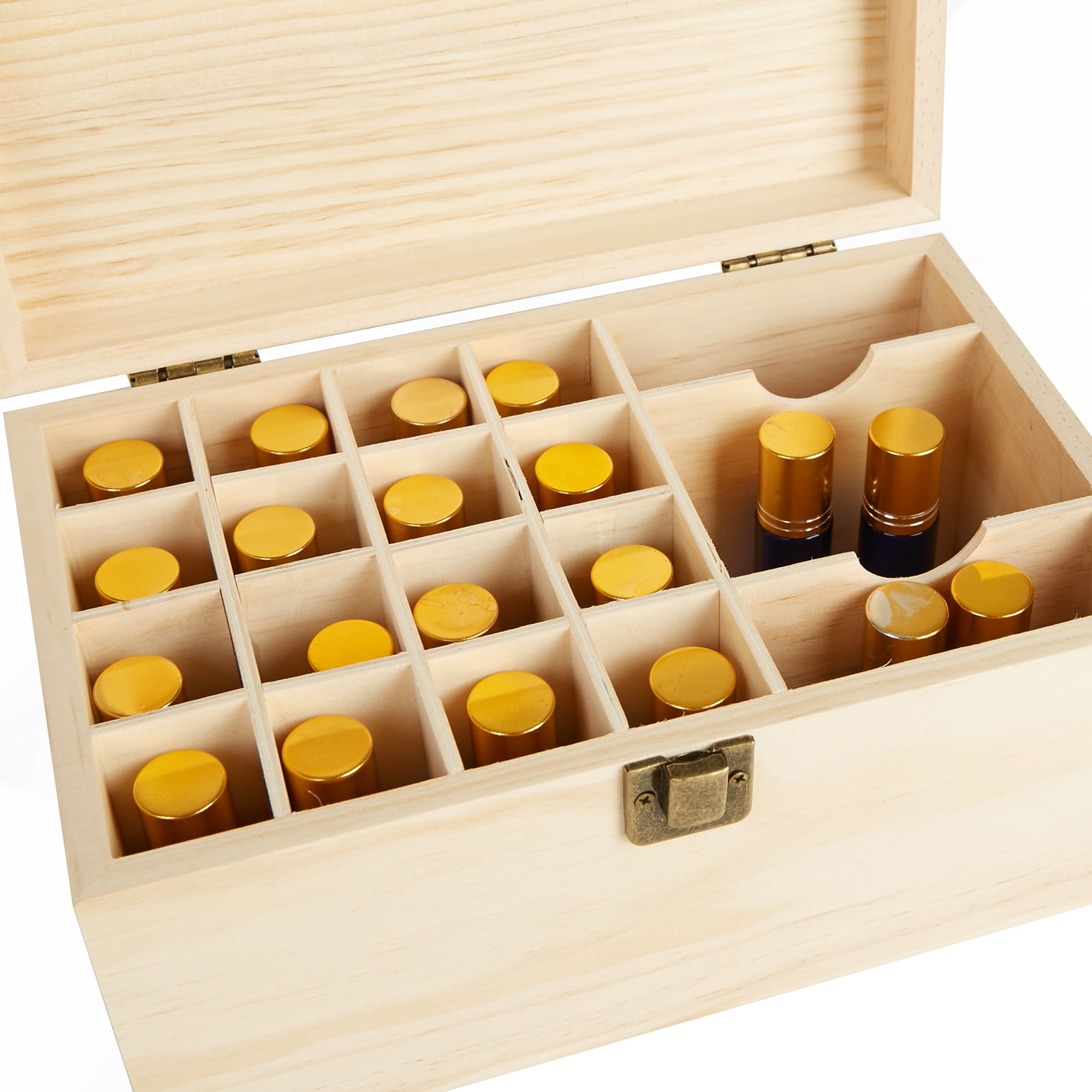 Mind Reader Essential Oil Wooden Storage Box Organizer, Brown