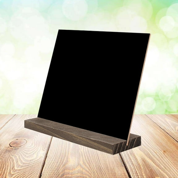 WHAMVOX Mini Tabletop Chalkboard Signs with Rustic Wood Base for Writing Two Sides 4.5 x 3 Inches