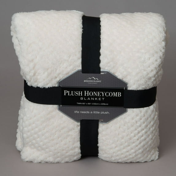 Honeycomb Shimmersoft Berkshire Blanket Ivory / King
