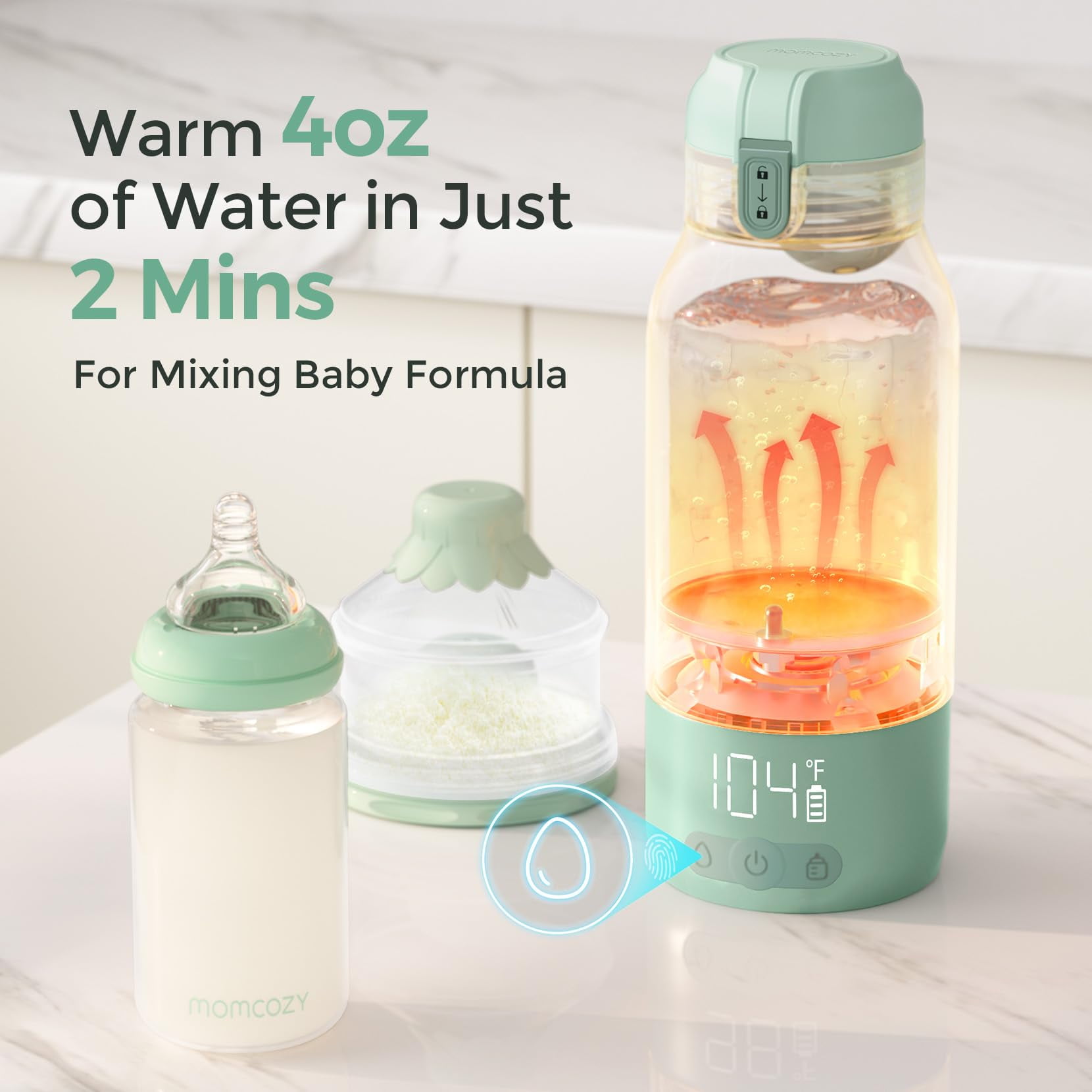Momcozy Portable Milk Warmer for Travel – Dual Heating Modes for Breast Milk and Momcozy 22oz Portable Breast Milk Cooler for Outdoor, Life Saver with 360° Total Cooling for 24 Hours