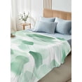 thumbnail image 5 of Queen Flat Sheet 90"x102", Ombre Green Boho Soft Lightweight Bedding Flat Sheets Only, Multicolored Tie Dye Abstract Art Brushed Microfiber Top Bed Sheet, Breathable StainResistant Bedsheets, 5 of 9