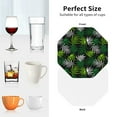 thumbnail image 6 of Pofeuu Tropical Leaves1 Print Coasters for Drinks, 4Pack PU Leather Coasters, Bar Drink Coasters for Tabletop Protection, Furniture from Damage-Octagon, 6 of 6