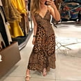 thumbnail image 3 of Ichuanyi Woman Dress Women Deep V Leopard Butterfly Wrap Sling Sleeveless Nightclub Beach Long Dress, 3 of 9