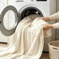 thumbnail image 6 of ROSEKIND Lightweight Breathable 300GSM 3D Striped Flannel Throw Blanket, for Sofa Couch Bed,40x60inch, 6 of 7
