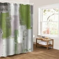 thumbnail image 5 of Sage Green Bathroom Curtain 96 Inch Shower Curtain with Hooks, Modern Geometric Grey Oil Painting Abstract Waterproof Polyester Bath Curtain Washable Bathtub Curtain 72''x 96'', 5 of 6