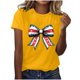 thumbnail image 4 of Camisas de Manga Corta para las Mujeres Moda Casual Impresión Cuello Redondo Suéter Tee Blusas, 4 of 4