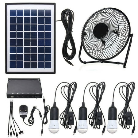 

DENEST Solar Power Generator Outdoor Camping Emergency Power Station with 4 LED Bulbs Kit