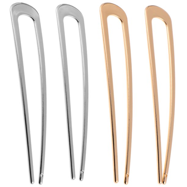 4 horquillas para el pelo en forma de U, de aleación, sencillas, accesorios para el cabello, palillos para mujer.