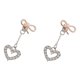 thumbnail image 1 of Butterfly Bow Earrings Rhinestones Heart Charm Dangle Earrings 1Pair Gift, 1 of 4