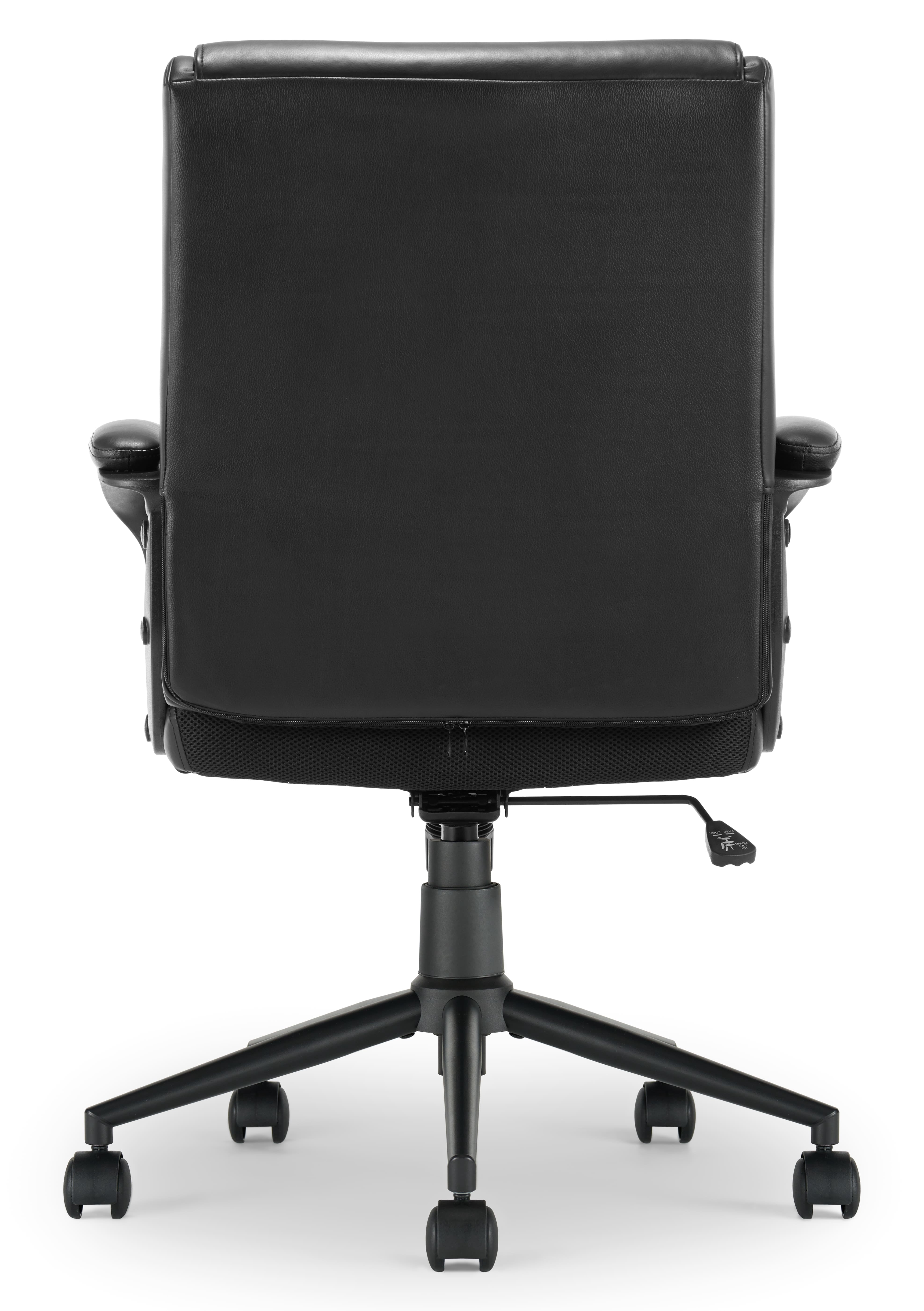 Click365 Transform 2.0 Ergonomic Mid Back Desk Chair Bonded Leather Black