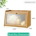 thumbnail image 6 of Bread Box for Kitchen Counter, Large Bamboo Bread Storage Container with Wavy Arcylic Door, Bamboo Wooden Farmhouse Bread Box for Your House (Natural, Medium), 6 of 7