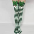 thumbnail image 2 of Diufon Women's High Striped Tights Stockings Christmas Over Knee Color Block Stretch Long Socks with Bow Tie, 2 of 3
