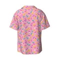 thumbnail image 2 of Balery Pink Donut Men's Casual Button Down Shirt Short Sleeve Textured Summer Cuban Beach Shirts-3X-Large, 2 of 7
