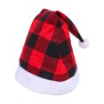thumbnail image 1 of Naiovety Gorro de Navidad interesante estilo Simple tocado decoración fiesta suministros adultos niños Navidad Plaid gorras disfraz ropa Prop Kits de decoración para fiestas Rojo Naiovety HA070264-01, 1 of 6