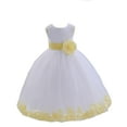 thumbnail image 2 of Ekidsbridal Wedding Pageant Rose Petals White Tulle Junior Bridesmaid Toddler Dress Summer Easter Dress First Communion Girls Clothing Holiday Recital Dress Princess 302T size 6 Flower Girl Dress, 2 of 3