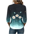 thumbnail image 6 of Juesizh T Shirts for Women Plus Size Crew Neck Shirts Trendy Loose Print 3/4 Sleeve Pullover Tee Shirts, S-5XL, 6 of 8