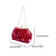 thumbnail image 2 of Mujeres Trabajo de moda con bolso de cartera de lentejuelas vintage de cadena (rosa rojo), 2 of 7