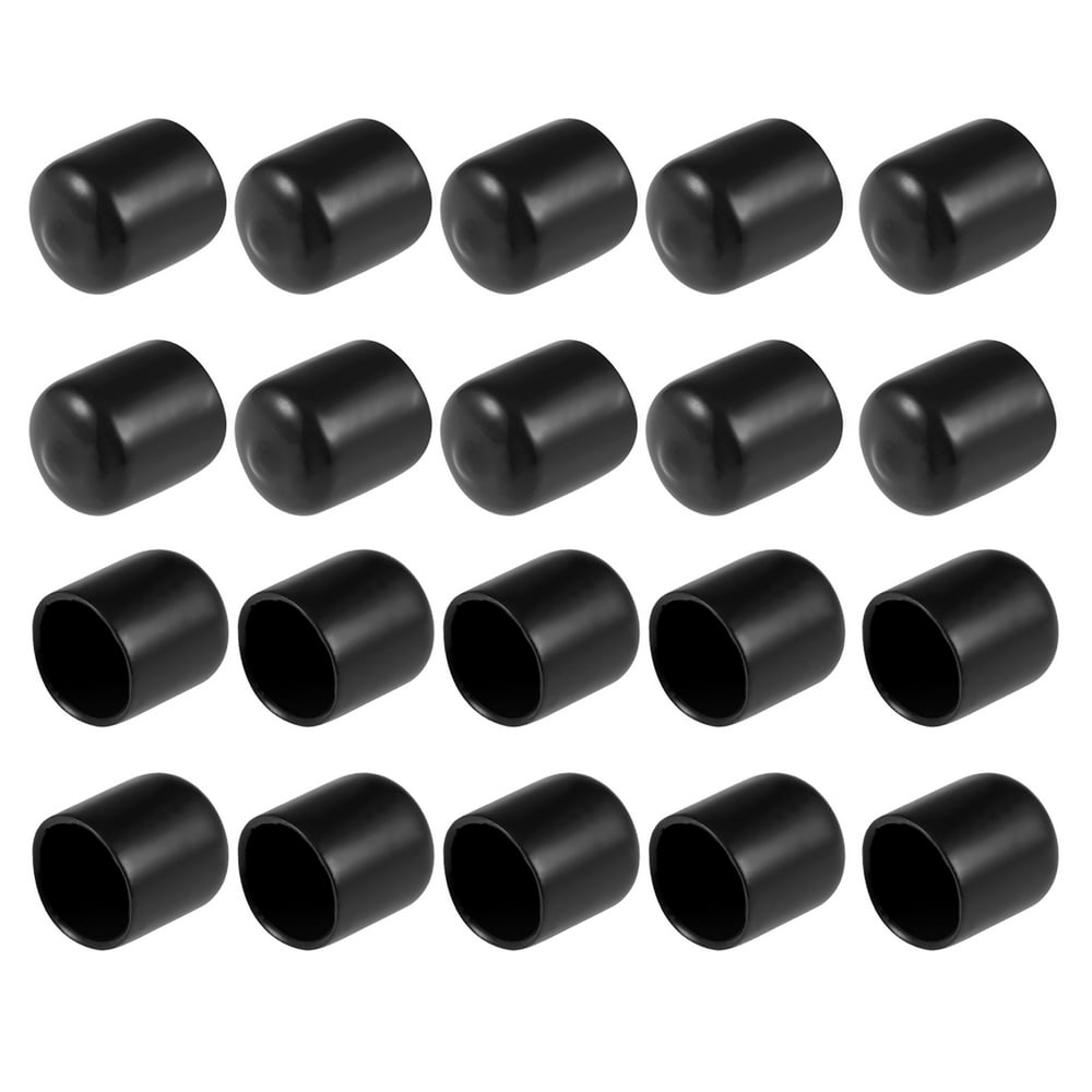 20pcs Rubber End Caps, 17mm ID Round End Cap Cover Flexible Screw