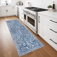 thumbnail image 3 of GLATTICE Runner Rug for Hallway 2x7 Non Slips Rug Runner Super Soft Kitchen Runner Rug Printed Faux Wool Floral Thin Blue Rugs for Entryway Laundry Room Bedroom, 3 of 8