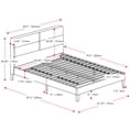 thumbnail image 2 of CorLiving Emerson Upholstered Adult Queen Platform Bed with Slats and Tufted Headboard - No Box Spring Required, Dark Grey, 2 of 6