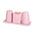 thumbnail image 1 of YOPTOP Double Toothbrush Cups Toothpaste Holder Set with Stand Bathroom Organizer Rack,Pink, 1 of 8